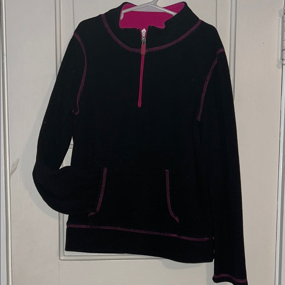 Danskin Black Pink Fleece 1/4 zip Pullover